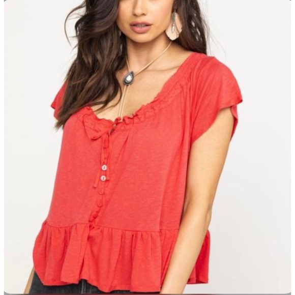 Free People Ruffle Tee - Picture 4 of 5